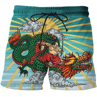 2023 New Chinese dragon totem 3D Print Fashion Hot Men Shorts Summer New Harajuku Hip Hop Leisure Beach Shorts Streetwear