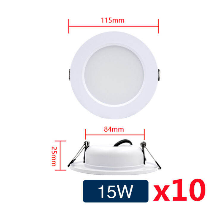 10ชิ้นล็อต-led-downlight-110v-220v-โคมไฟเพดาน5w-9w-12w-15w-18w-โคมไฟรอบแผง-dc-12v-24v-spotlight-ในร่ม