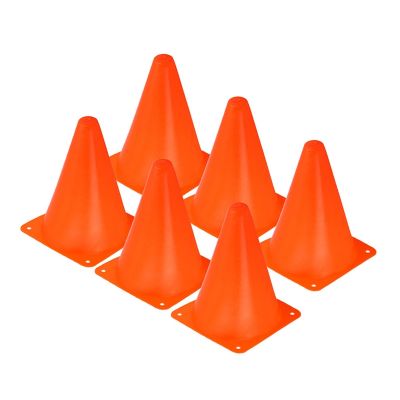 ：《》{“】= 6 PCS 18Cm Football Soccer Rugby Training Cones Outdoor Sports Obstacles Barriers For Kids Outdoor Gaming And Activity (Orange)