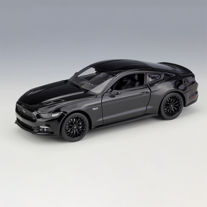 โมเดลรถยนต์กล้ามเนื้อแบบซูเปอร์คาร์แบบสองประตูฟอร์ดรุ่น-mustang-gt-สีดำหล่อของเล่นแบบชุดสะสมของขวัญ