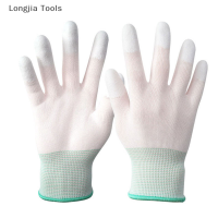 Longjia Tools ถุงมือป้องกันไฟฟ้าสถิตย์ ESD Electronic working gloves PU นิ้ว PC antiskid for Garden