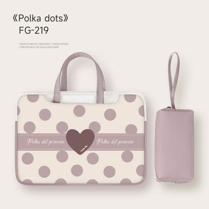 simple-wave-point-laptop-bag-for-women-for-lenovo-xiaoxin-air14-macbookpro15-6-inch-huawei-matebook13-3-xiaomi-16-cute-niche-protective-case-17-inchth