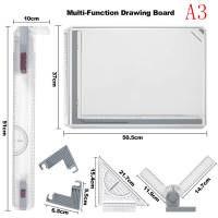 Metric A3 Drawing Board Drafting Table Multifunctional Drawing Board Table with Clear Rule Parallel Motion Angle Adjustable Measuring System