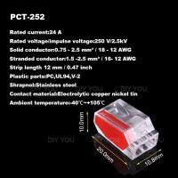 【Booming】 Hotshot Automotive 30/50/100Pcs DIY คุณ PCT-252/253/254/255 Push-In Terminal Block ขั้วต่อสายไฟขนาดกะทัดรัด2/3/4/5Pin ตัวนำ AWG