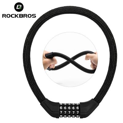 【CW】 ROCKBROS Password Lock Knit Sheath Safety Anti-theft Cable Locker Door Code Accessories