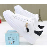 GanGdun New and Fashion Womens Sneakers Casual Sport Shoes Skateboard Shoes Ladys Platform Flat Shoes Fashion Solid Color White Shoes for Women