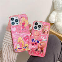 NLWVXBarbie ตุ๊กตาสีเงินที่มีสีสันเหมาะกับ iPhone 14เคสป้องกัน13promax12ฝ้าสองด้าน11เคสโทรศัพท์