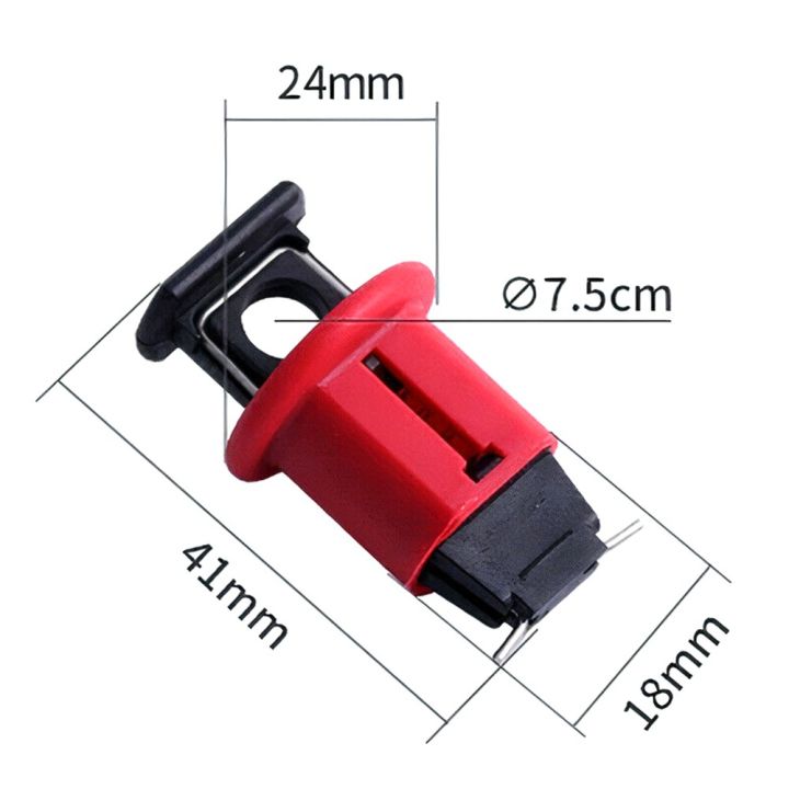 ตัวล็อคเบรกเกอร์-mcb-ตัวล็อคเบรกเกอร์สีดำและแดงอุปกรณ์ล็อกไนลอนโลหะตัวล็อกหมุดปักปิด
