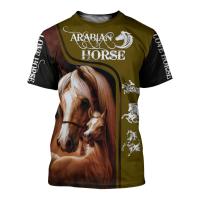 Arabian horse 3D Printed men for women t shirt Harajuku Fashion Short sleeve shirt summer street Casual tshirt tops Dropship