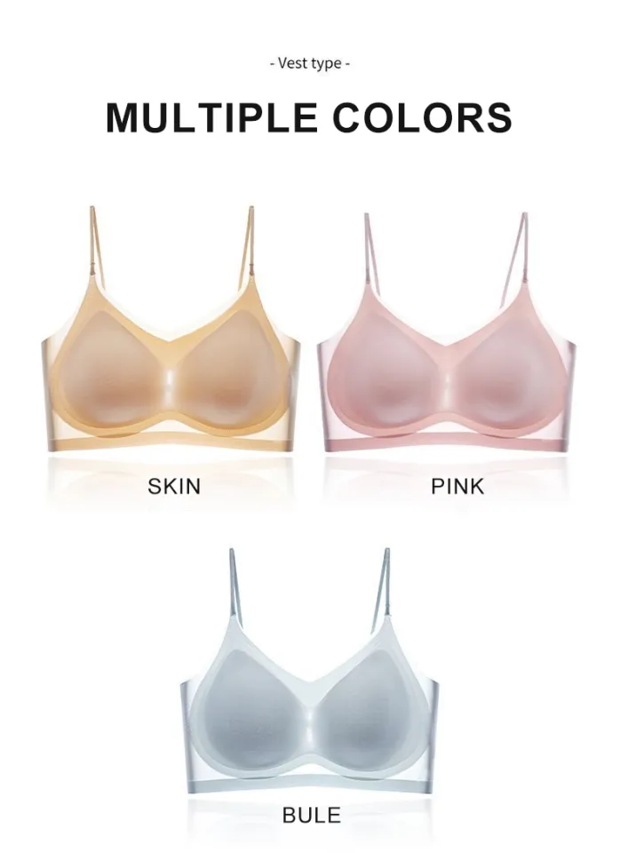 Bra Plus Size Ice Silk Seamless Bras (Pack Of 4)