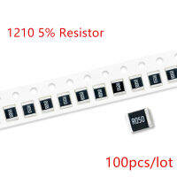 100Pcs 1210ชิป SMD ตัวต้านทาน J 5% 0R ~ 22M 1R 2R 4.7R 10R 47R 100R 1K 3K 4.7K 10K 20K 47K 100K 1M 10M