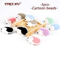 【YF】❣❈  TYRY.HU 5pc Food Grade Hedgehog Silicone Baby Teething Beads BPA Chewable Necklace Safe Newborn