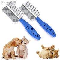 Dual-Sided Pet Combs For Removes Tangles Knots Loose Fur Dirt Cat Dogs Cleaning Brush For Short Long Hair Stainless Steel Teeth