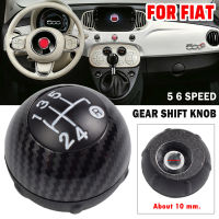 5 6 Speed Car Carbon Fiber Styling Gear Shift Knob Manual Transmission Lever Shifter Hand Ball For Fiat 500 2012-2018