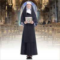 【YP】 1PC Adult Nuns Costumes Robe Religious Catholic Priest Sister