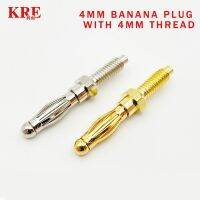 KRE 4mm Lantern Type Banana Plug With M4 Thread Male Connectors Audio Plug Cold Pressure Solderless Electric DIY Electrical Connectors