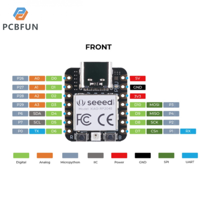 pcbfun แผงวงจร Rp2040ขนาดเล็กสำหรับ Arduino XIAO 2040บอร์ดพัฒนาไมโครคอนโทรลเลอร์