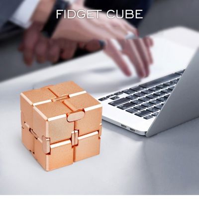 Children Stress Relief Toy Premium Metal Infinity Cube Decompression Relax Toys Adults Anti-stress Office Cubic Reliever Autism Brain Teasers