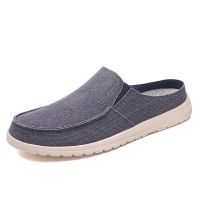 Nine oclock Canvas Mens Mules Super Light Casual Half Shoes for Men Non-Leather Male Canvas Flats Half Slipper Plus Size 39-48