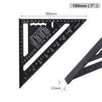 【top-rated】 Gorayas 90องศาเมตริกความเร็วตารางอลูมิเนียม7/12นิ้วสามเหลี่ยมไม้บรรทัดวัดมุมไม้โปรแทรกเตอร์ Scriber สำหรับเครื่องมือทำเครื่องหมายไม้