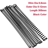 1PCS Y Type Spring Black Manganese Steel Pressure Spring Wire Dia 0.8mm Outer Dia 5-12mm Length 305mm