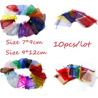 ○ Top Sale 10pcs 7x9/9x12cm Drawstring Organza Jewelry Packaging Display Jewelry Pouches For DIY Jewelry Wedding Gift Beads Bags