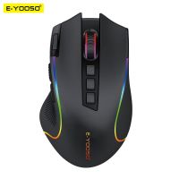 X-11 E-YOOSO RGB USB 2.4G เมาส์สำหรับเล่นเกมไร้สาย4000 DPI 9ปุ่ม Programmable Ergonomic สำหรับ Gamer Mice แล็ปท็อป PC คอมพิวเตอร์