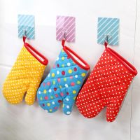 1Pc Mitten Microwave Oven Glove Cotton Insulated Baking Heat Resistant Gloves Oven Mitts Terylene Non-slip Cute Kitchen Tool