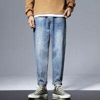 Jeans Mens Straight Pants, Japanese Style Slightly Wide, Non Elastic, Washed Blue Fashion Piece, Spring And Autumn Styles