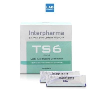 Interpharma TS6 Lactic Acid Bacteria Combination 10 sachets ผลิตภัณฑ์เสริมอาหาร อินเตอร์ฟาร์มา ซินไบโอติก ทีเอส 6 แลคติด แอซิด แบคทีเรีย คอมบิเนชัน 10 ซอง
