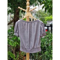 Gray Robe Short Sleeves Stretch Fabric .