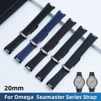 Tycoon สายนาฬิกายางซิลิโคนนุ่มแบบใหม่ปลายโค้ง20มม. สำหรับสาย Omega สำหรับ Seamaster 300 Aqua Terra (น้ำและแผ่นดิน) สร้อยข้อมือ8900 AT150