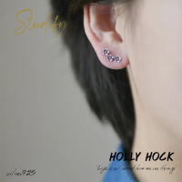 Studify | Hollyhock ต่างหูเจาะ เงินแท้ เหมาะกับคนแพ้ง่าย