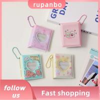 RUPANBO039392692 2pcs การ์ตูนลายการ์ตูน อัลบั้มภาพขนาดเล็ก สติกเกอร์พีวีซีโปร่งใส หัวใจกลวงกลวง เก็บอัลบั้มรูป น่ารักน่ารักๆ ที่ใส่เหรียญรูปถ่าย อัลบั้มเหรียญ สาวๆ