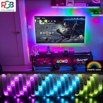 Colorrgb Ws2811 สายไฟ Led สีรุ้งสําหรับตกแต่งห้องนอนห้องครัวห้องนอน