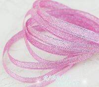 【CC】 22meter 1/4  39;  39;(6mm) Pink colorful onion ribbon packaging high-grade quality squares ribbons craft