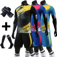 Adult Kids Soccer Jersey Set survetement Football Kit uniforms custom Futbol Training Shirts Short Suit with socks Shin guards