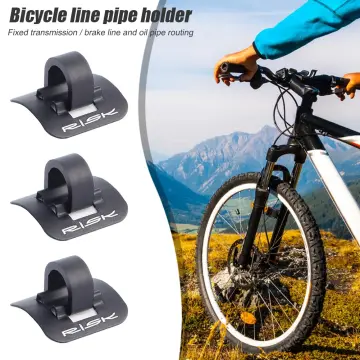 RISK 6pcs/set Bike Bicycle 3M Adhesive Alloy Stick on Cable Guide C-Clip  Hydraulic Brake Shift Cable Housing Holder Organizer