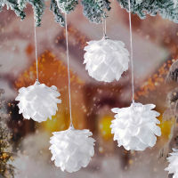 3PC For Pack Artificial Plant Foam Flowers White Snowballs For Christmas Tree Hanging Ornaments, New Year Home Weeding Party Decoration