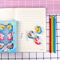 6Pcs/set Cartoon Unicorn Kawaii Eraser Rainbow Cute School Rubbers Childrens School Supplies Korean Stationery