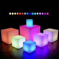 USB Rechargeable Led Night Lights Outdoor Waterproof Remote 16 Colors Cube Garden Light Wedding Party Bar K Ho Table Lamp