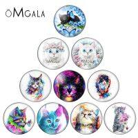 【YF】 10 pçs/lote colorido dos desenhos animados gatos arte darwing para o animal artesanal foto gota de vidro estilo cabochons jóias acessórios