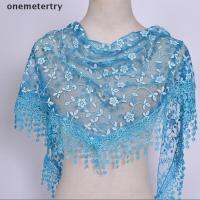 【oneme】 1Pc ashion Triangle Wrap Lady Shawl Flower Lace Scarf Shawls .