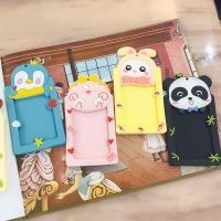 Cute Cartoon Animal Design Card Holders Silicone Badge Protector Cover Name Card Sleeve ID Card Pouch School Office Supplies Card Holders