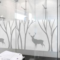 Custom Size WIndow Film Electrostatic Private Decorative Deer Forest Pattern Tint-Film For Door Wardrobe Background Wall Cabinet Window Sticker and Fi