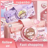 RUPANBO039392692กล่องดินสอนักเรียนกระเป๋าดินสอพิมพ์ลาย5ชั้นแบบกล่องดินสอความจุมากของขวัญการ์ตูน