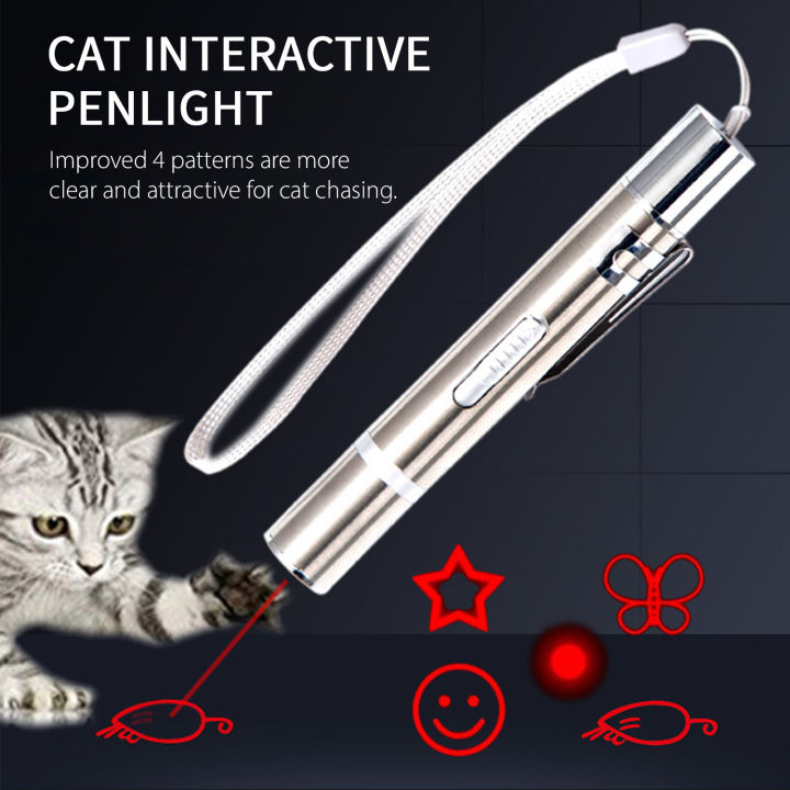 ของเล่นแมวแบบอินเตอร์แอคทีฟ-ปากกาไฟฉายสำหรับสุนัขแมวในที่ร่มของเล่นคันไฟขนาดเล็กสำหรับสัตว์เลี้ยงเล่นการฝึกออกกำลังกายความบันเทิงเครื่องมือ7-in-1สุนัขแมวของเล่นตลกชาร์จไฟผ่านusb