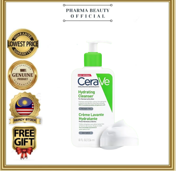 Cerave Hydrating Facial Cleanser for Normal to Dry Skin Daily Face Wash