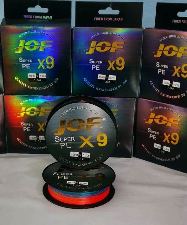 1-2-วัน-ส่งไว-ราคาส่ง-สาย-pe-ถัก9-100ม-ตกปลา-jof-x9-fishing-line-เหนียว-นุ่ม-แบรนด์คุณภาพ-แข็งแรงมาก