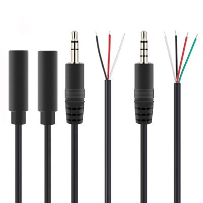 ；【‘； 30CM 1M 3.5Mm 3-Pole 4-Pole Jack DIY Earphone AUX Cable Headphone Repair Replacement Wire Cord DIY